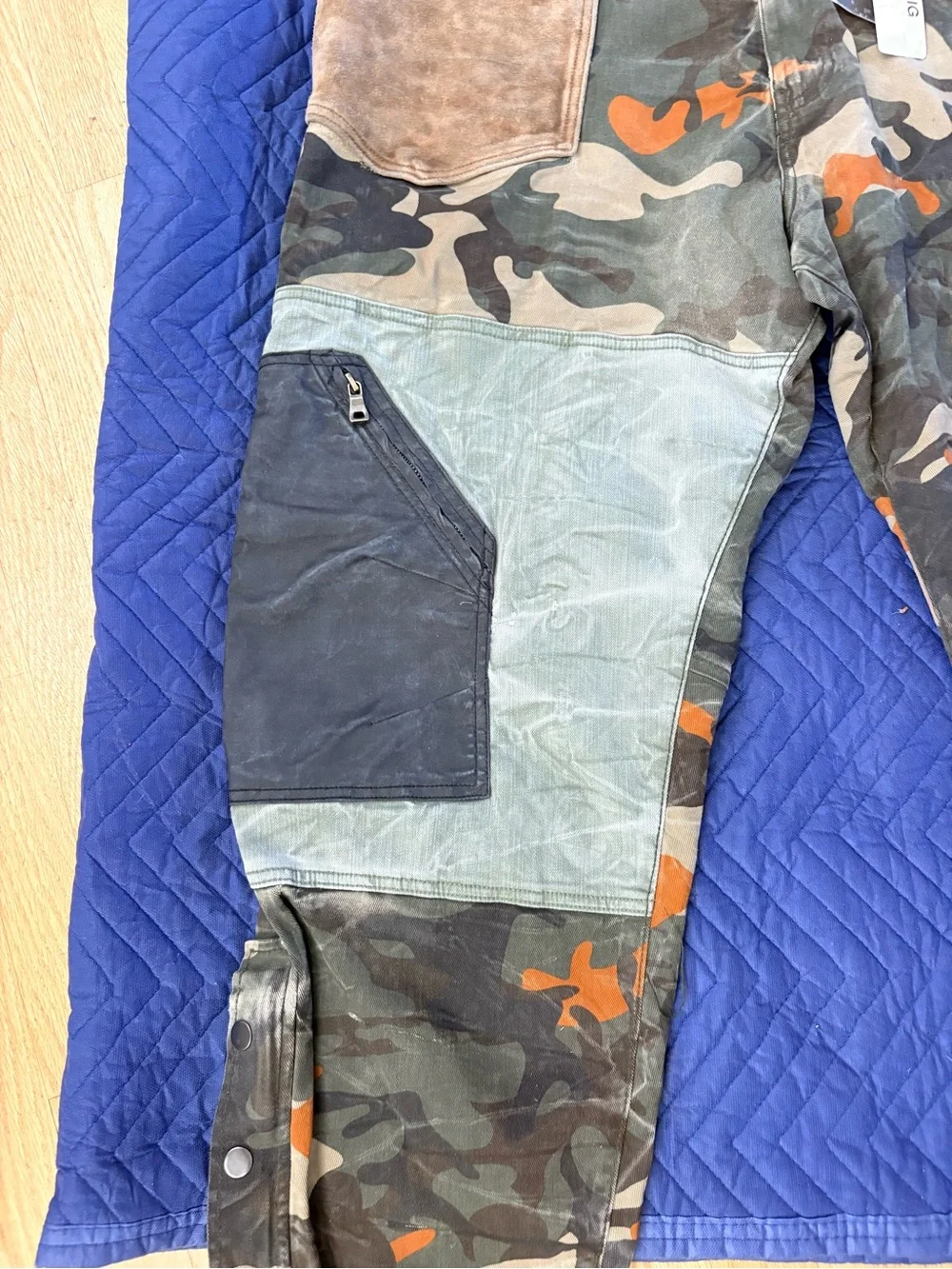 Jordan Craig Men's Patchwork Camo Cargo Pants in Green and Orange